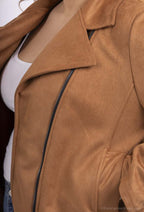 Plus Size Zipped Suede Perfecto