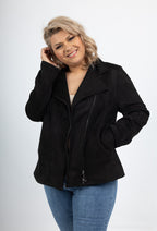 Plus Size Zipped Suede Perfecto
