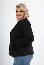 Plus Size Zipped Suede Perfecto