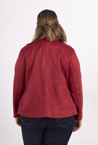 Plus Size Zipped Suede Perfecto Jacket