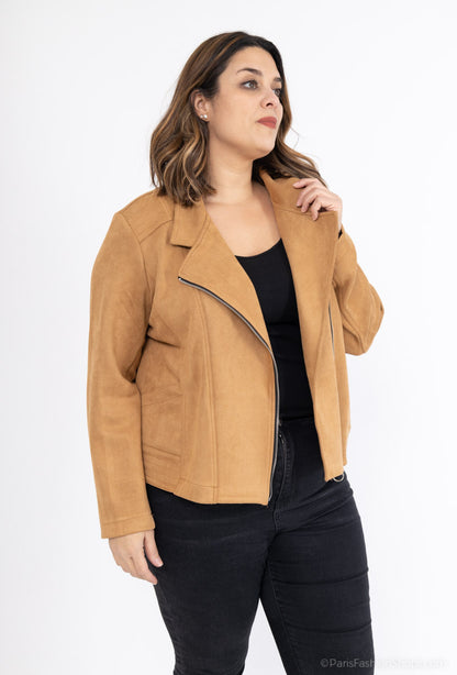 Plus Size Suede Jacket