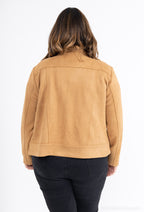 Plus Size Syntetisk Suede Jacka