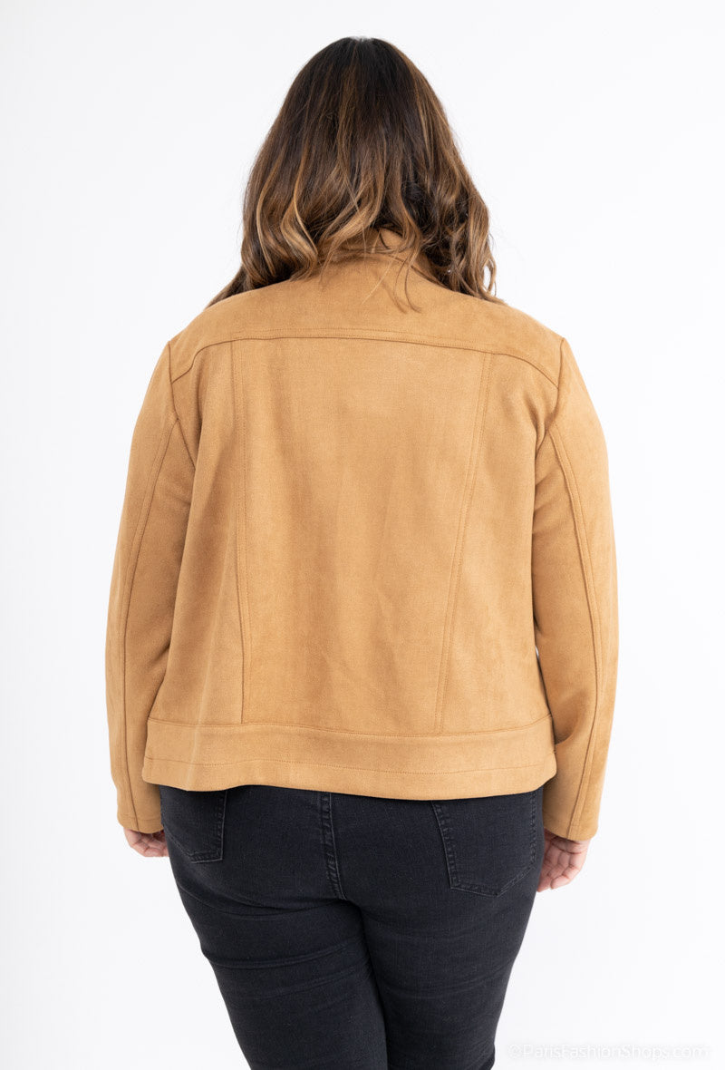 Plus Size Suede Jacket