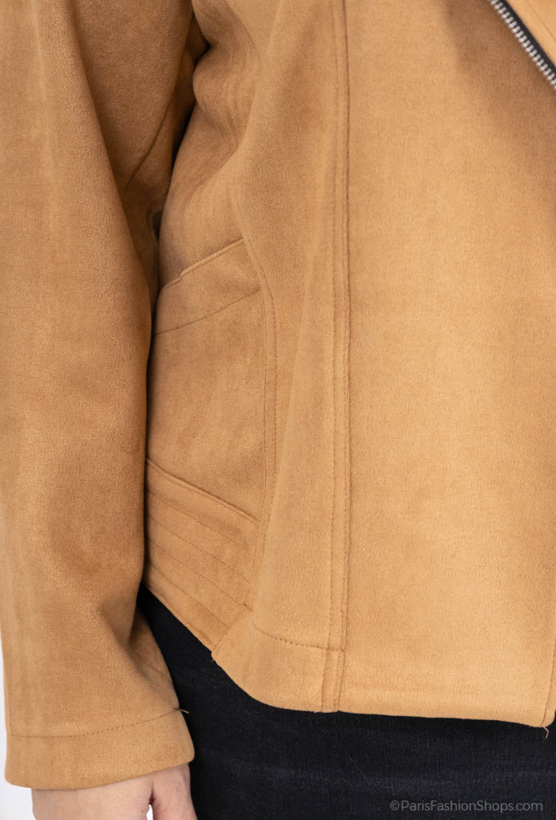 Plus Size Suede Jacket