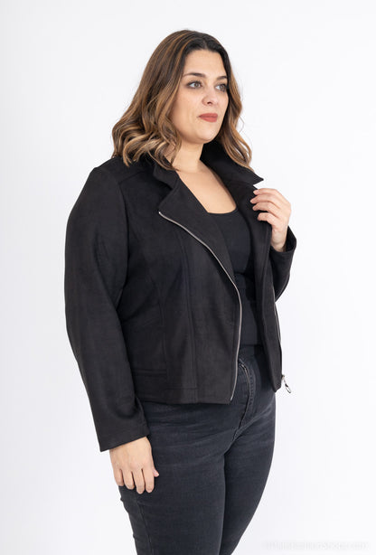 Plus Size Suede Jacket