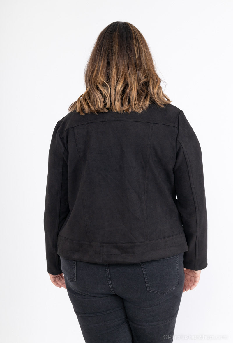Plus Size Suede Jacket