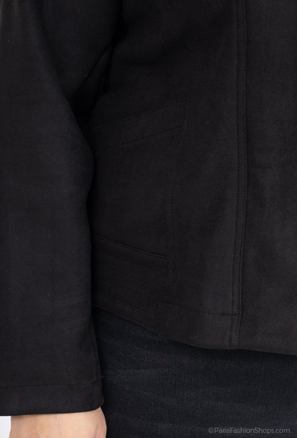 Plus Size Suede Jacket