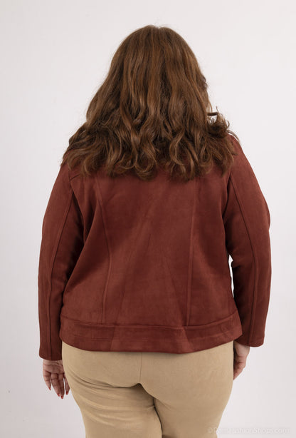 Plus Size Suede Jacket