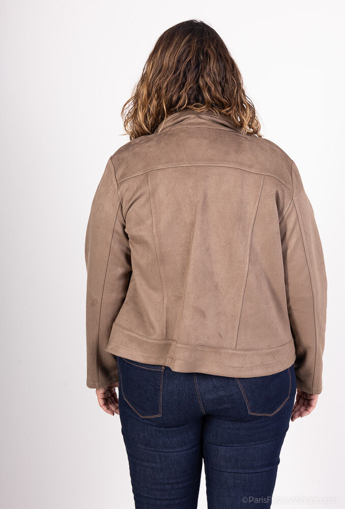 Plus Size Suede Jacket
