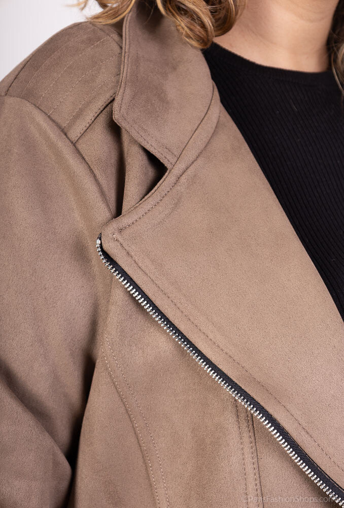Plus Size Suede Jacket