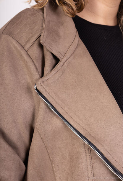 Plus Size Suede Jacket