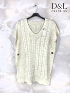 Kortärmad poncho-sweater stl 38 till 50