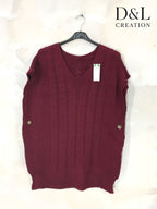 Kortärmad poncho-sweater stl 38 till 50