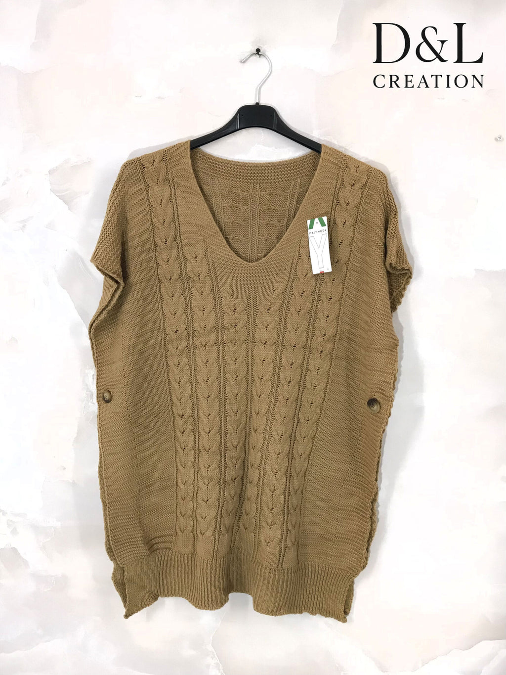 Short-sleeve poncho sweater sizes 38 to 50 Stora Storlekar