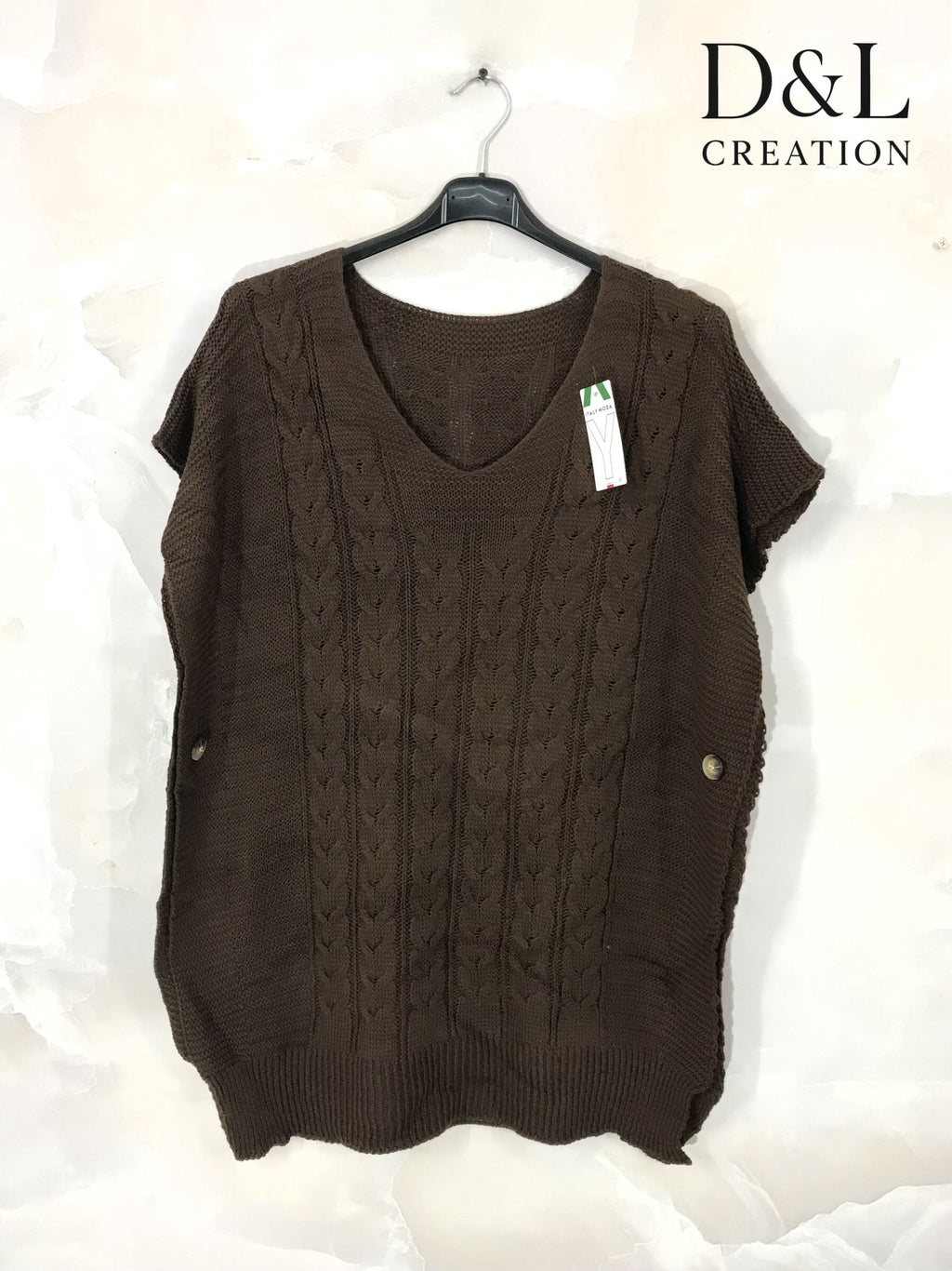 Kortärmad poncho-sweater stl 38 till 50
