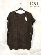 Kortärmad poncho-sweater stl 38 till 50