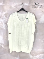 Short-sleeve poncho sweater sizes 38 to 50 Stora Storlekar