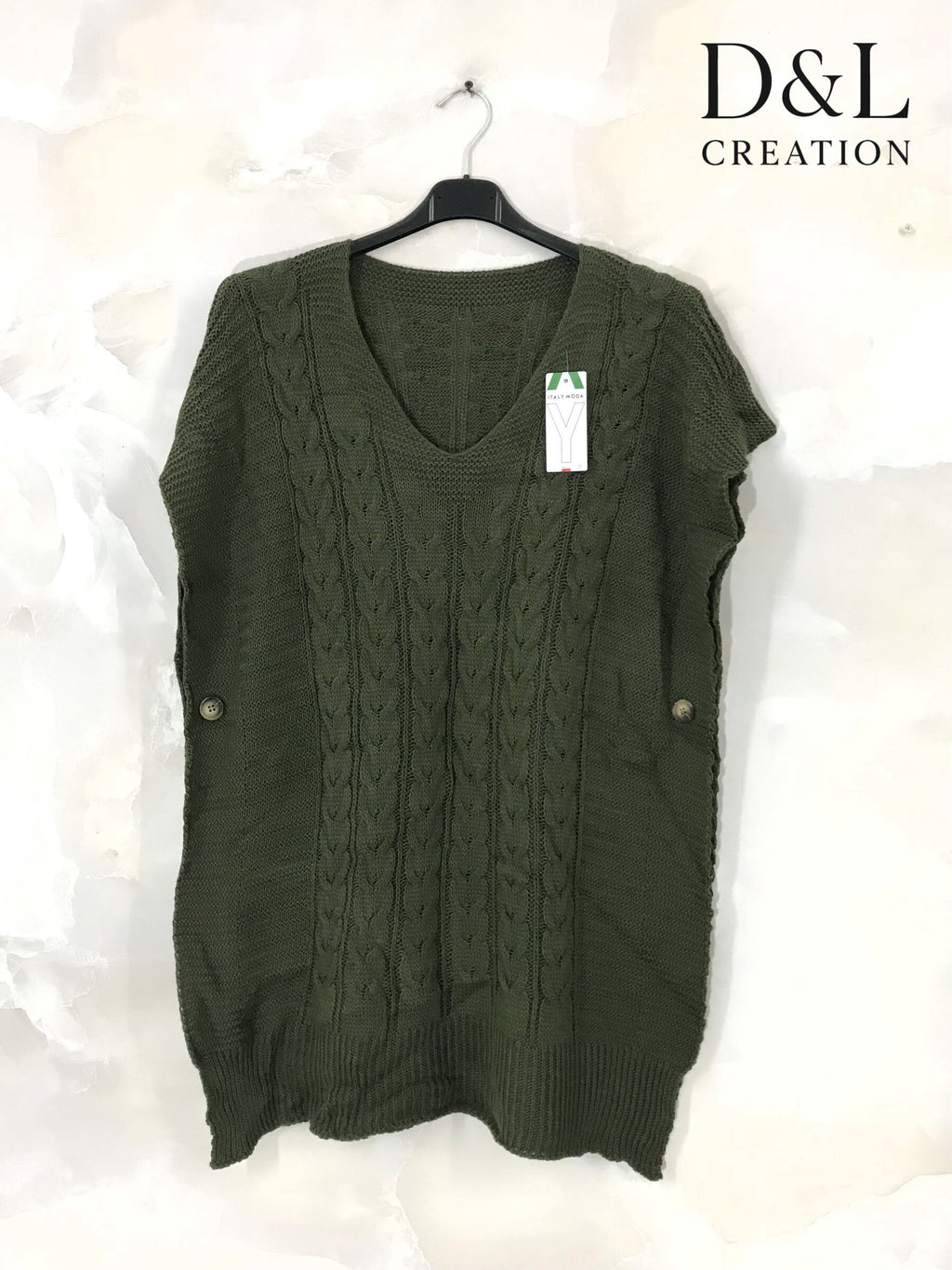 Short-sleeve poncho sweater sizes 38 to 50 Stora Storlekar