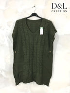 Short-sleeve poncho sweater sizes 38 to 50 Stora Storlekar
