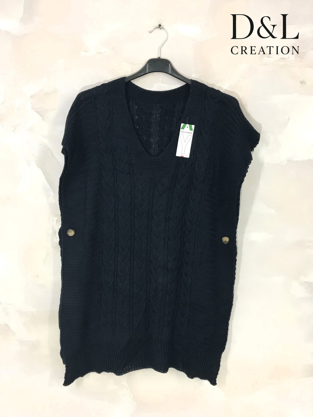 Short-sleeve poncho sweater sizes 38 to 50 Stora Storlekar