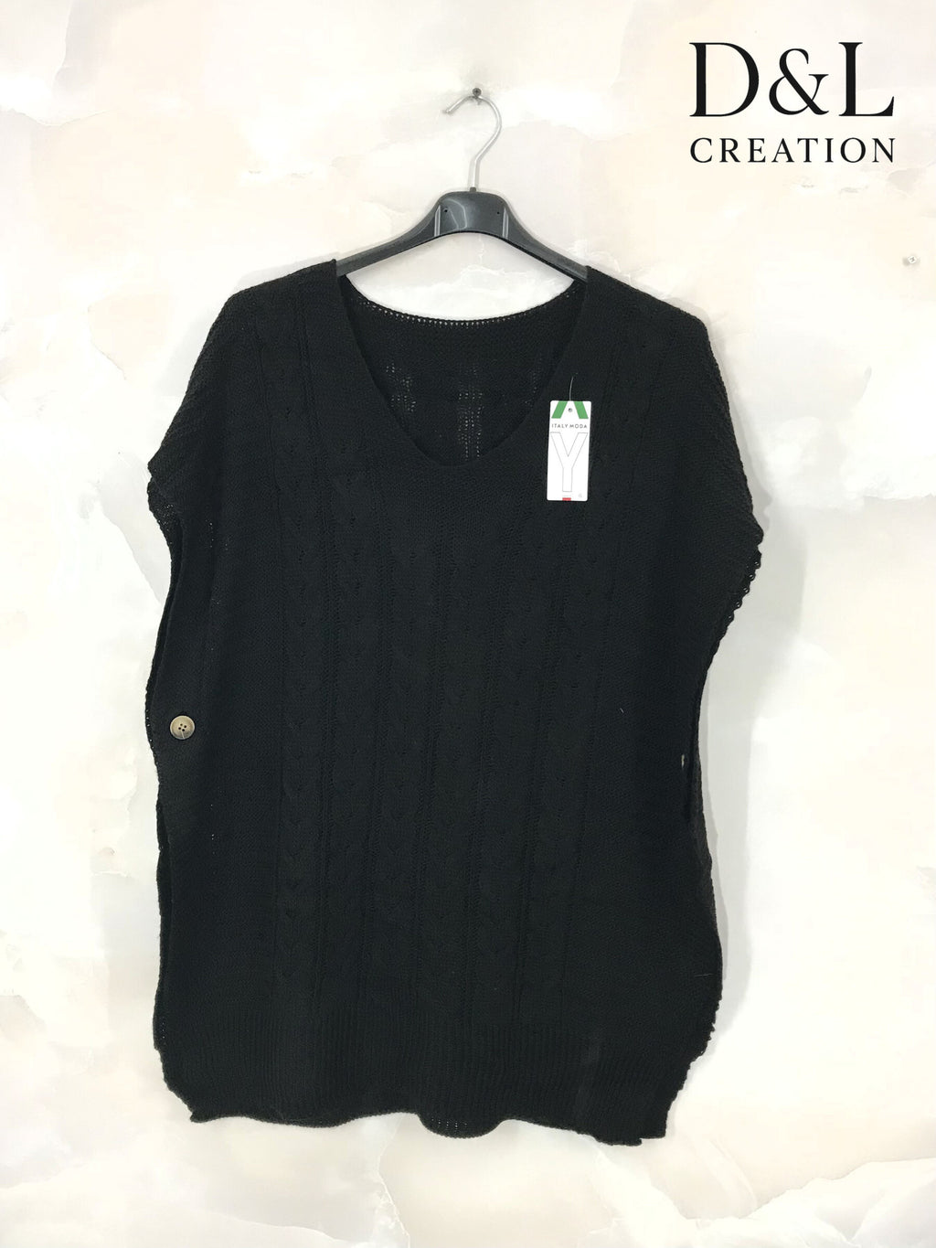Short-sleeve poncho sweater sizes 38 to 50 Stora Storlekar