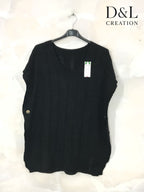 Short-sleeve poncho sweater sizes 38 to 50 Stora Storlekar