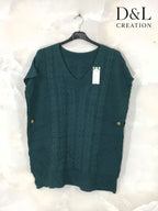 Short-sleeve poncho sweater sizes 38 to 50 Stora Storlekar