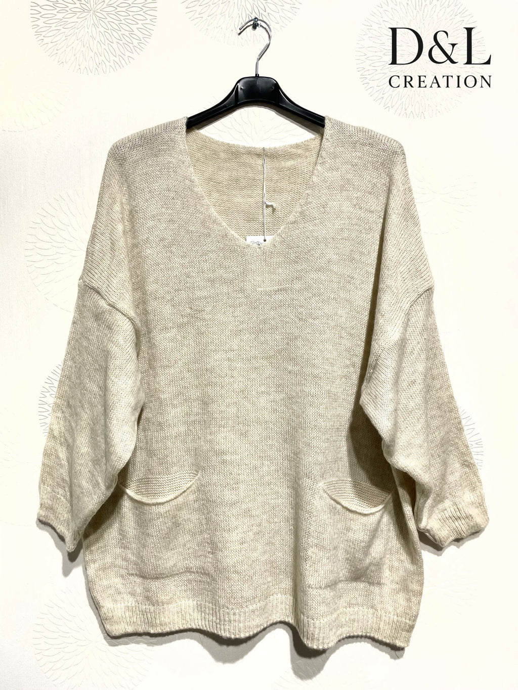 Tröja i Mohair Ull med Fickor, Storlekar 38 till 52 | Plus Size