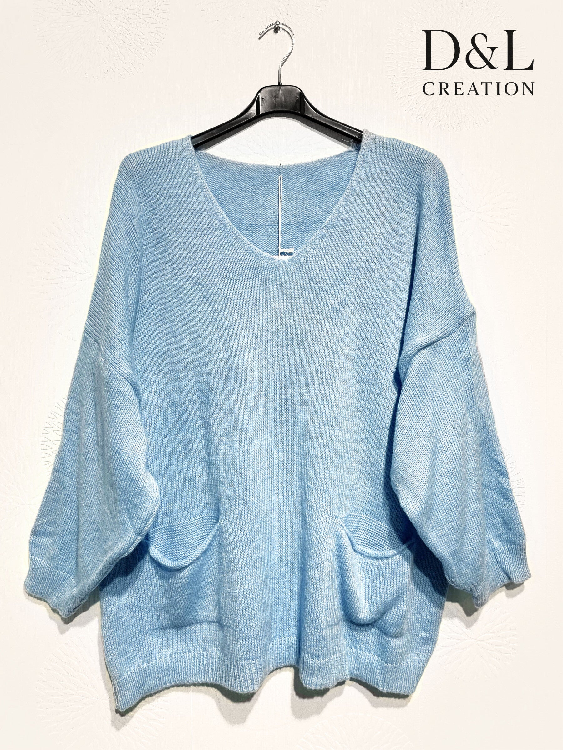 Tröja i Mohair Ull med Fickor, Storlekar 38 till 52 | Plus Size