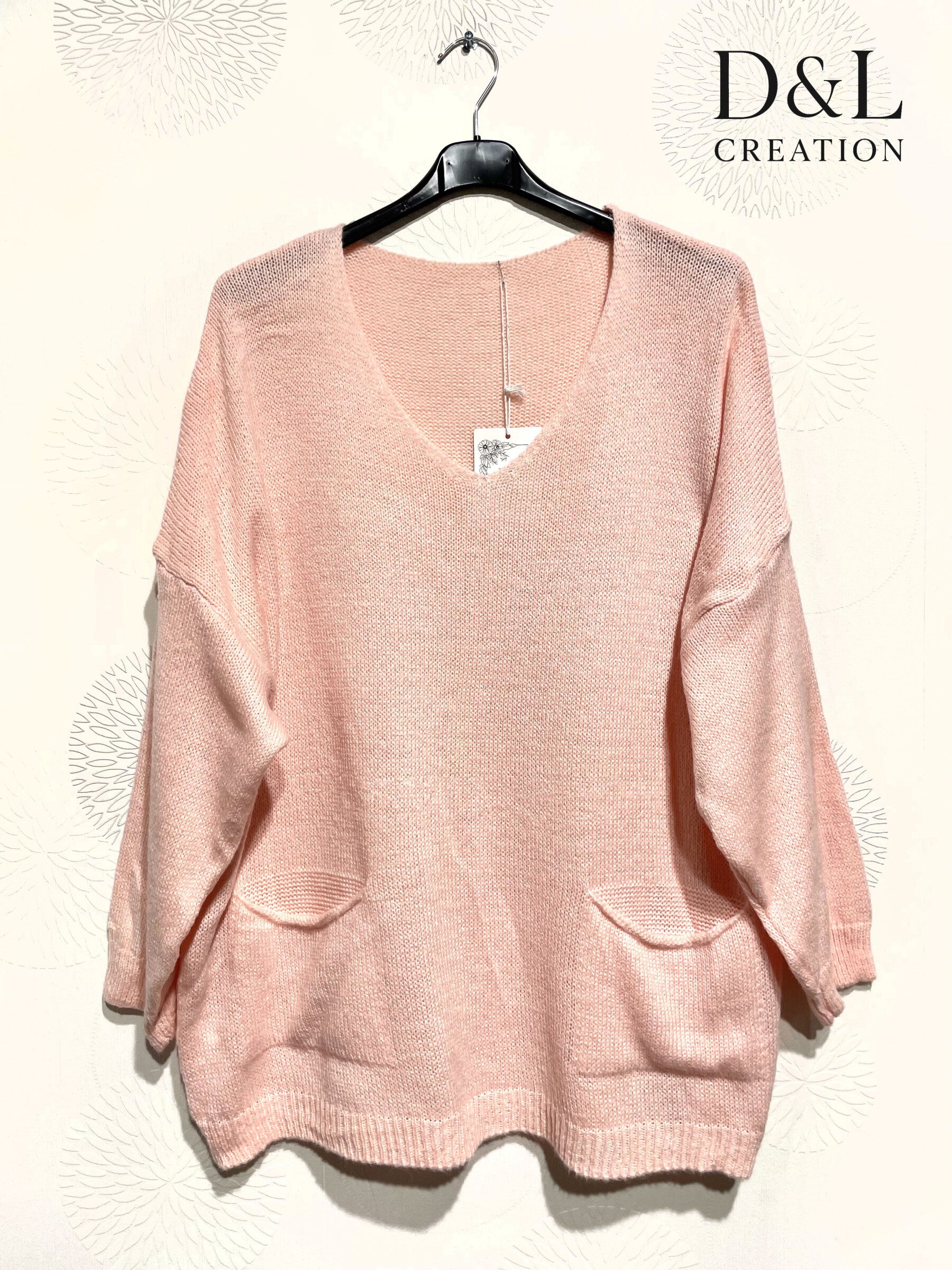 Sweater with mohair wool and pockets sizes 38 to 52 i Plus Size