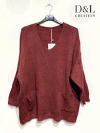 Sweater with mohair wool and pockets sizes 38 to 52 i Plus Size