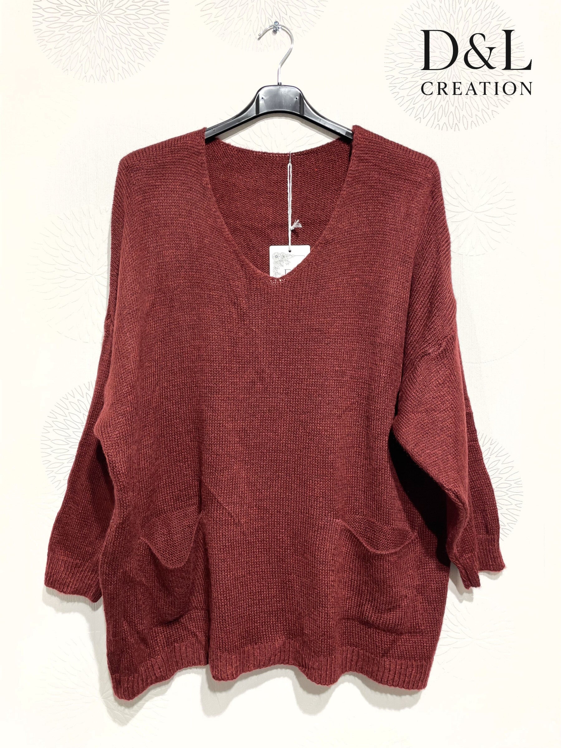Sweater with mohair wool and pockets sizes 38 to 52 i Plus Size