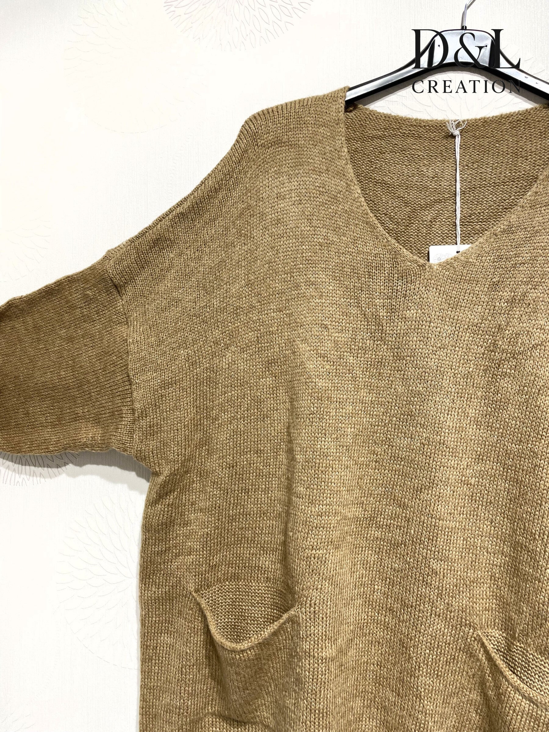 Tröja i Mohair Ull med Fickor, Storlekar 38 till 52 | Plus Size