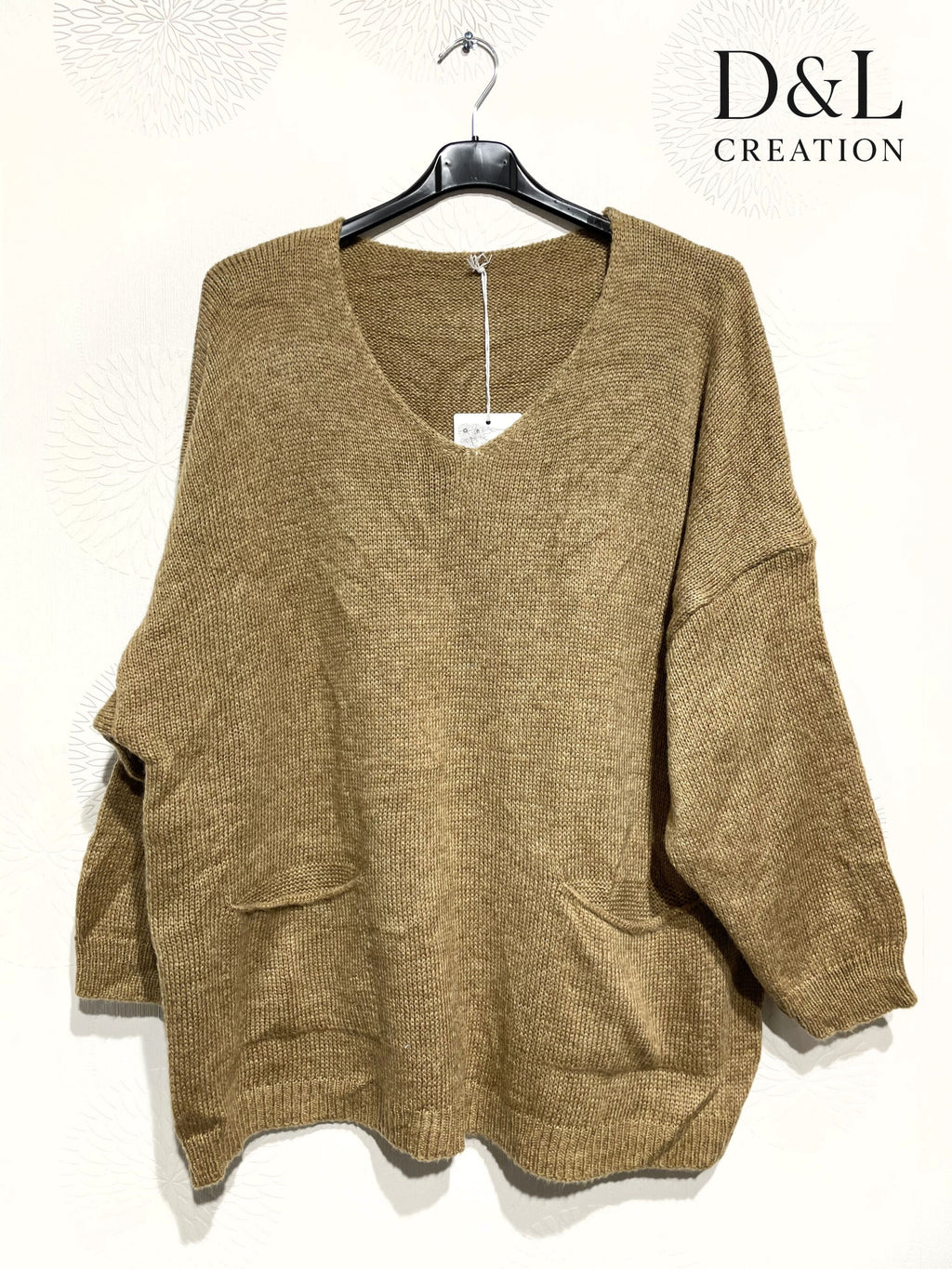 Sweater with mohair wool and pockets sizes 38 to 52 i Plus Size
