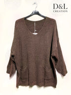 Sweater with mohair wool and pockets sizes 38 to 52 i Plus Size
