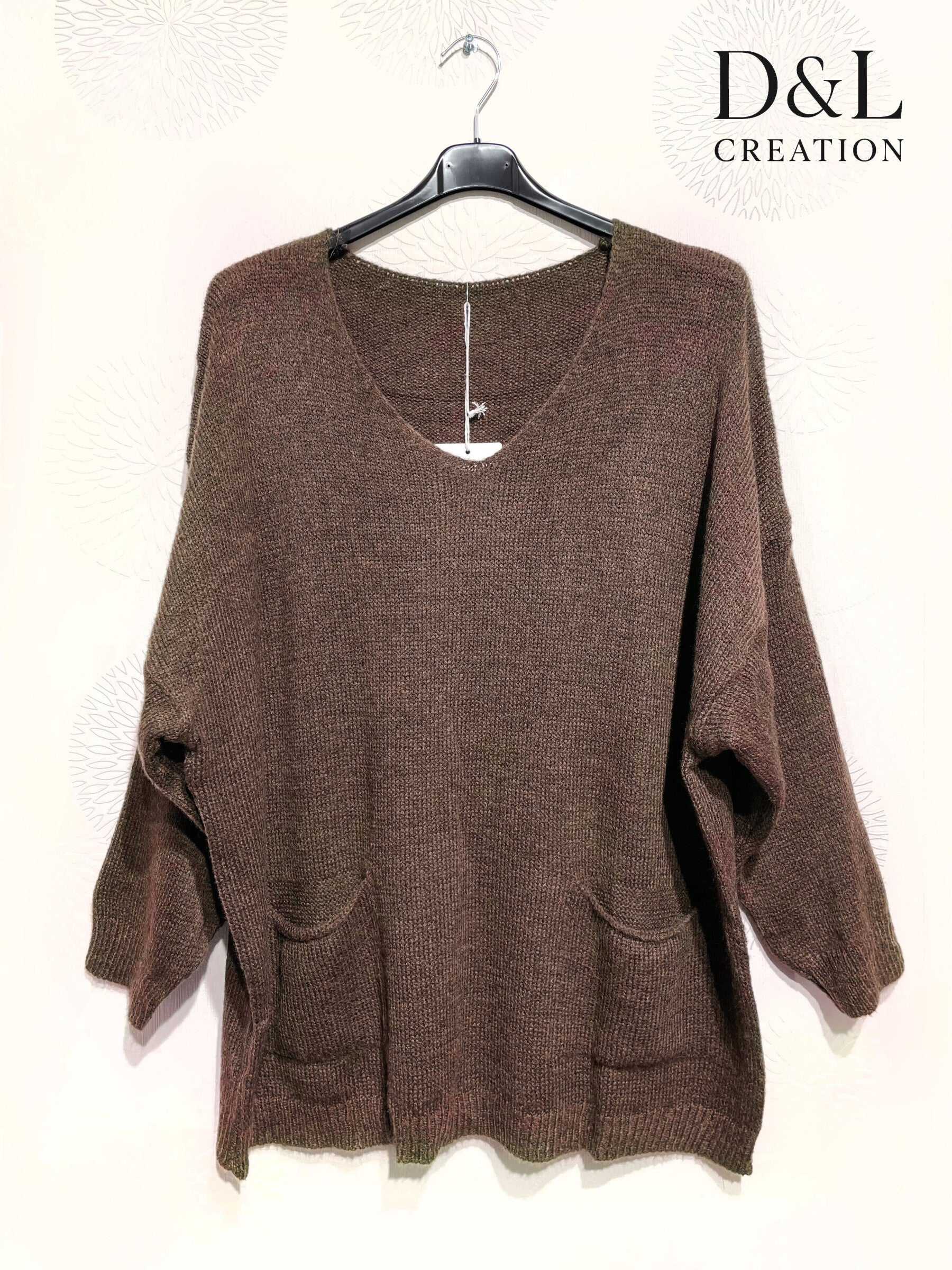 Sweater with mohair wool and pockets sizes 38 to 52 i Plus Size