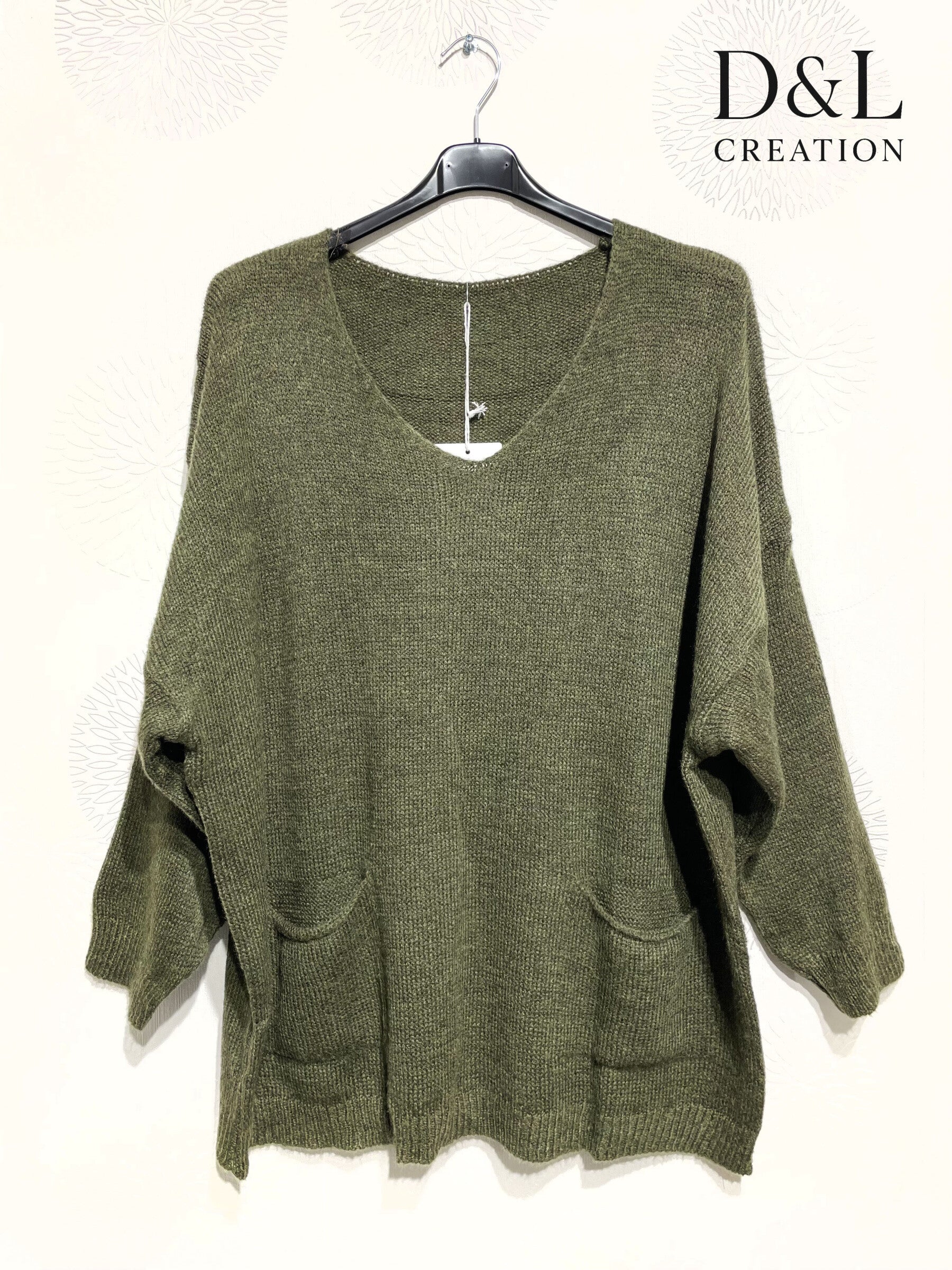 Sweater with mohair wool and pockets sizes 38 to 52 i Plus Size