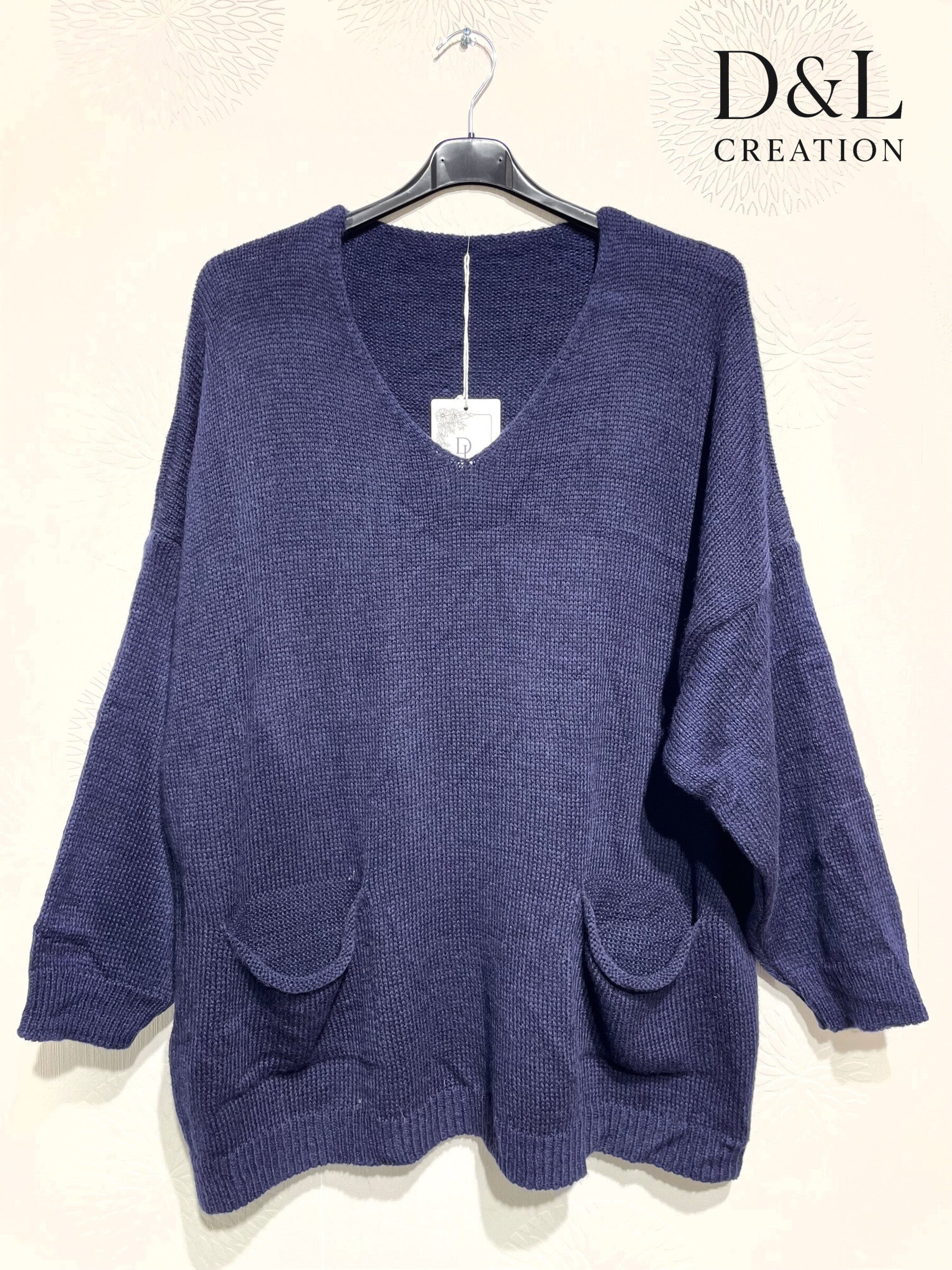 Sweater with mohair wool and pockets sizes 38 to 52 i Plus Size