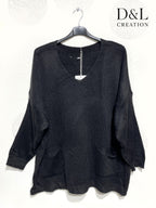 Sweater with mohair wool and pockets sizes 38 to 52 i Plus Size