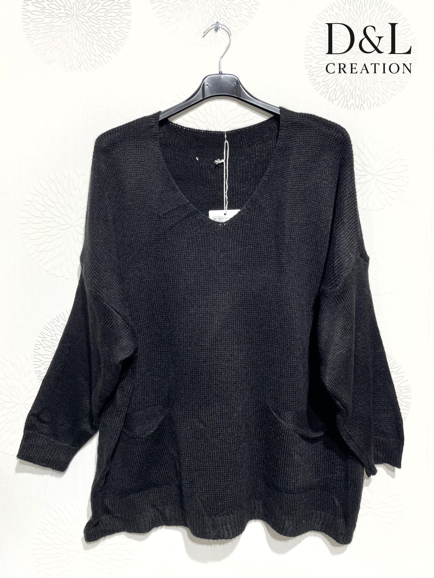 Sweater with mohair wool and pockets sizes 38 to 52 i Plus Size