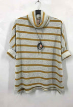 Randig polokrage jumper i Plus Size