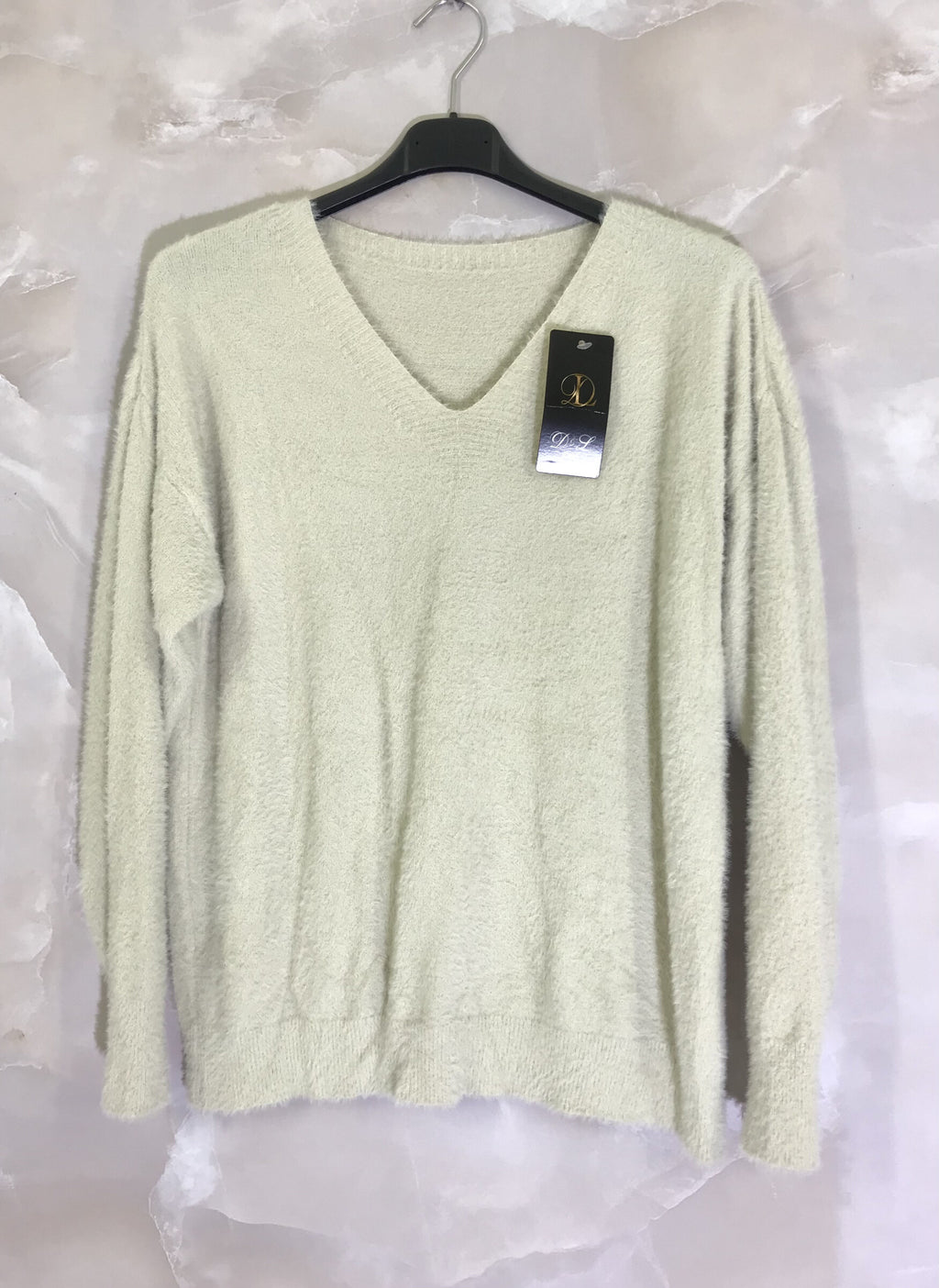 Plus Size Extra soft fluffy V-neck sweater