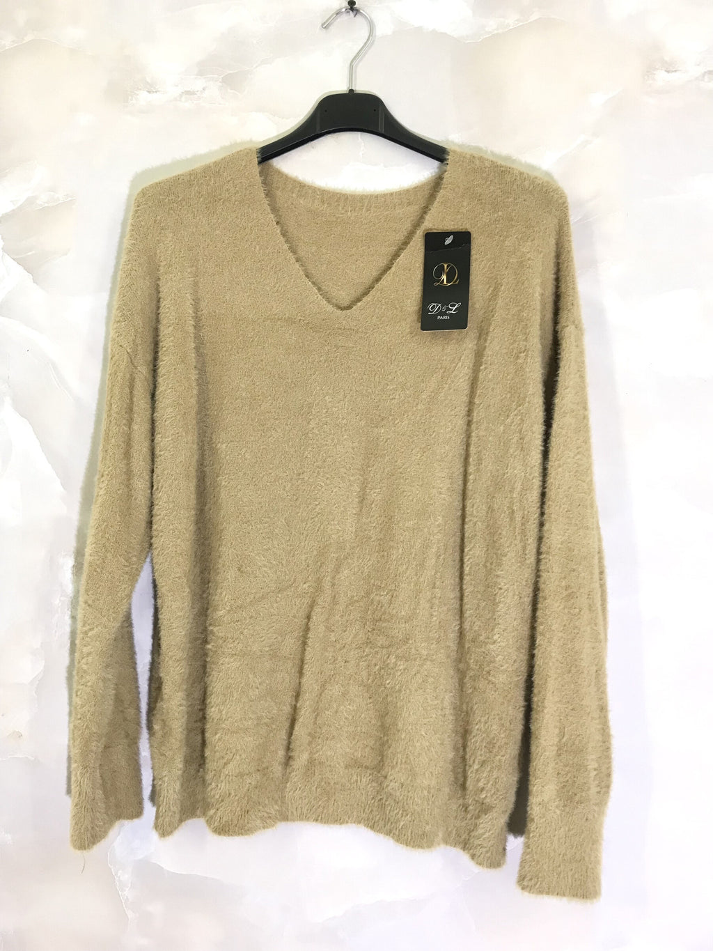 Plus Size Extra Soft Fluffy V-neck Sweater