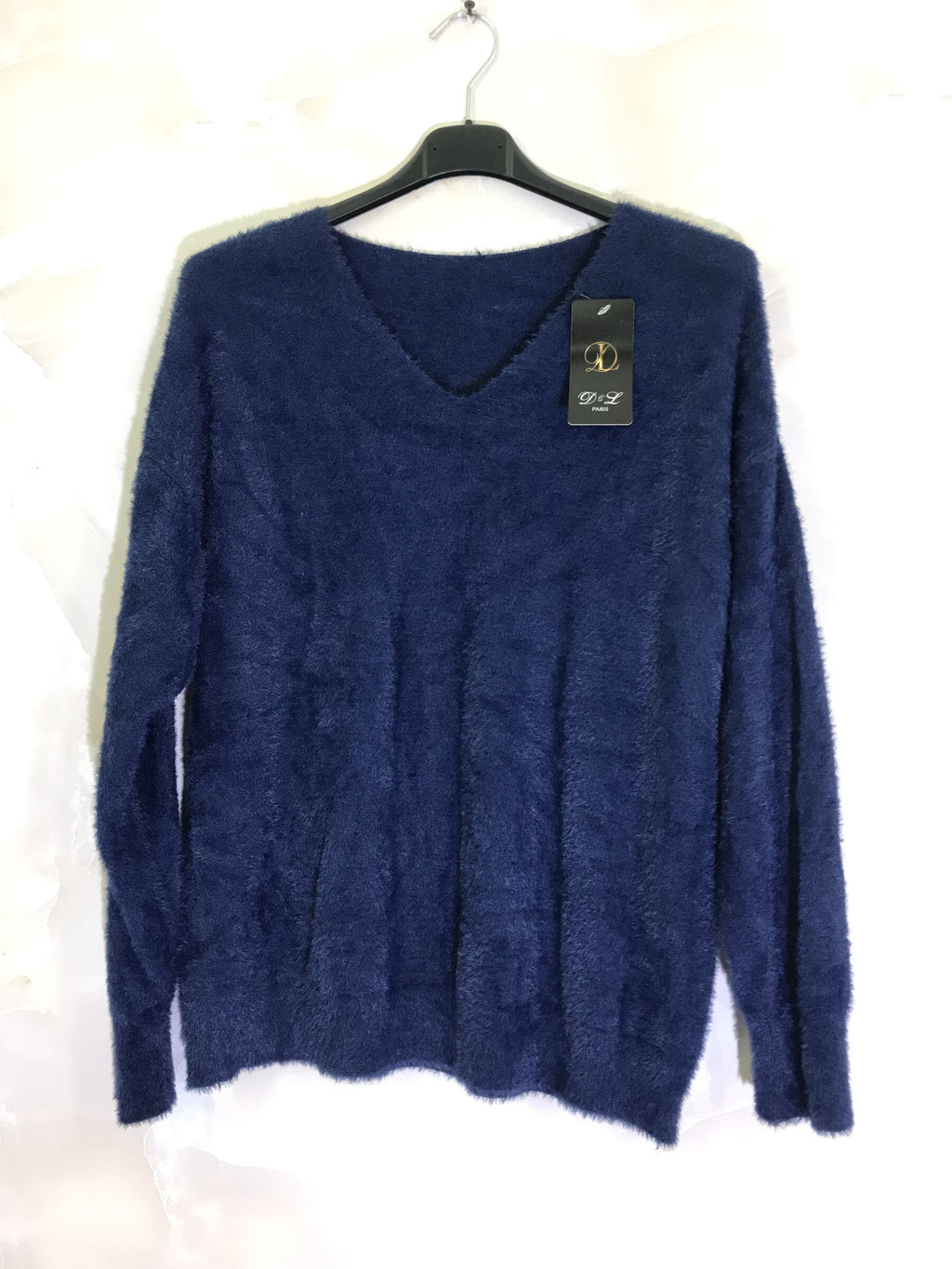 Extra mjuk fluffig V-ringad tröja i Stor Storlek