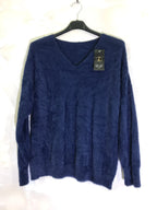 Extra mjuk fluffig V-ringad tröja i Stor Storlek