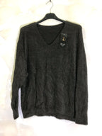 Plus Size Extra Soft Fluffy V-neck Sweater