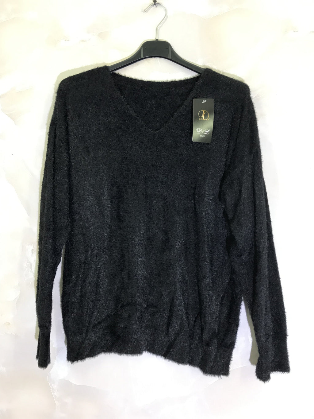 Plus Size Extra soft fluffy V-neck sweater