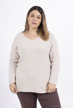 Plus Size Soft V-neck Jumper