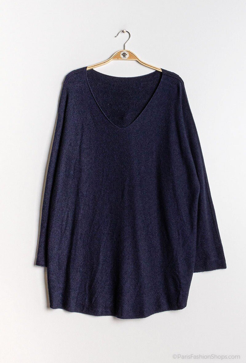 Soft V-neck jumper i Stor Storlek