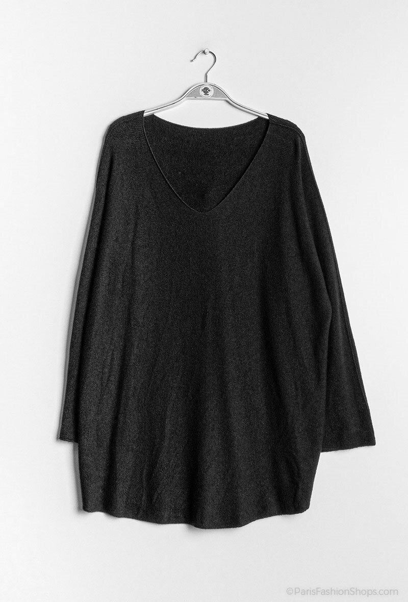 Soft V-neck jumper i Stor Storlek